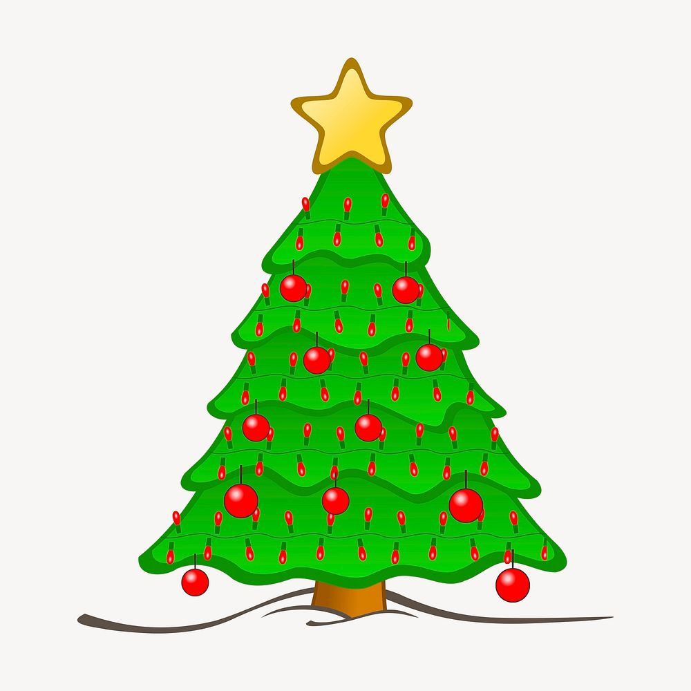 Christmas tree clipart illustration psd. Free public domain CC0 image.