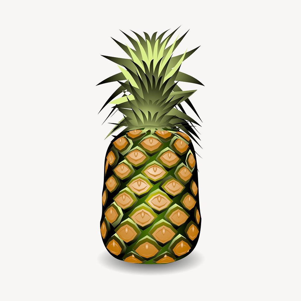 Pineapple collage element illustration vector. Free public domain CC0 image.