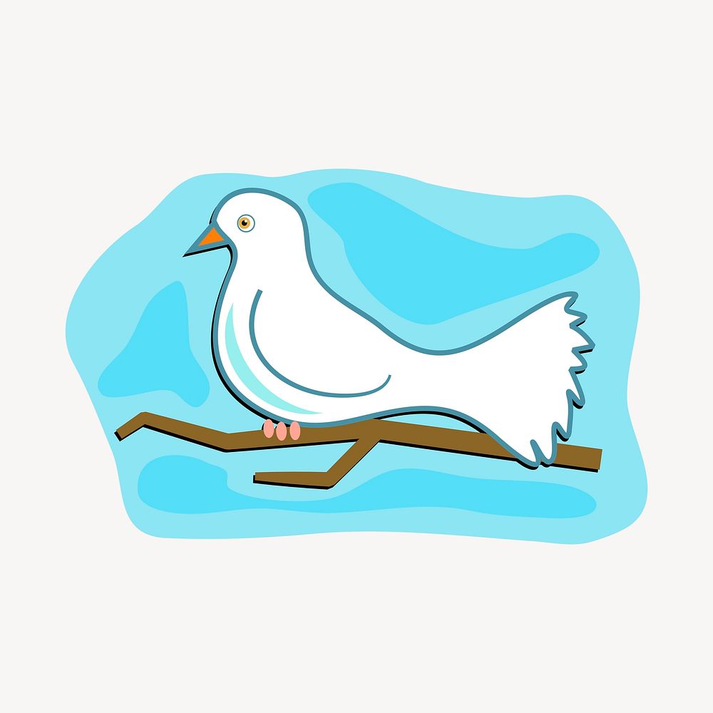 White bird collage element illustration vector. Free public domain CC0 image.