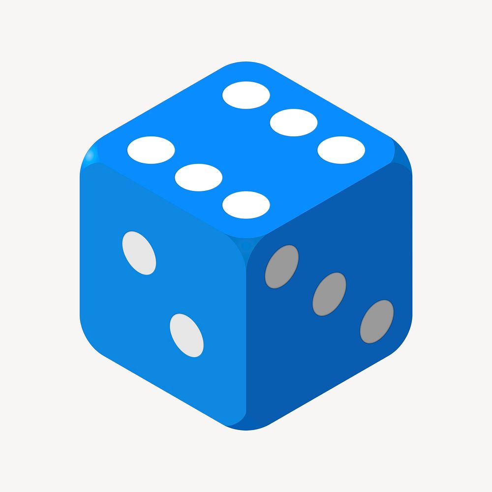 Blue dice clipart illustration psd. Free PSD rawpixel