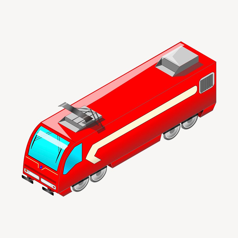 Red train illustration. Free public domain CC0 image.