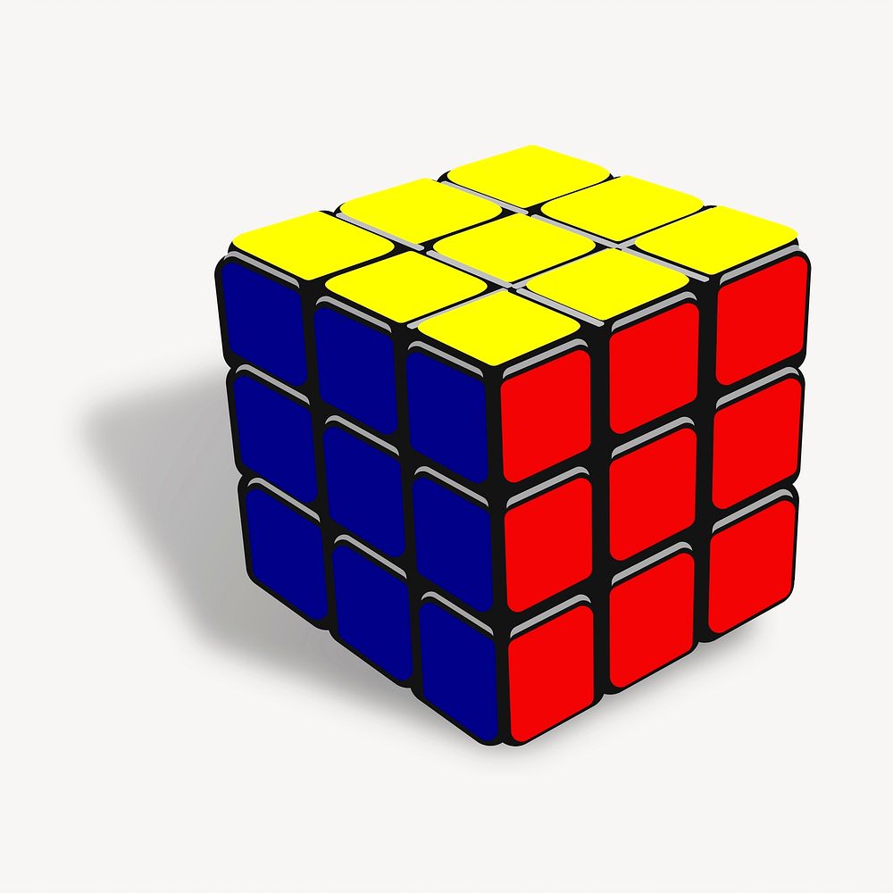 Puzzle cube collage element illustration vector. Free public domain CC0 image.