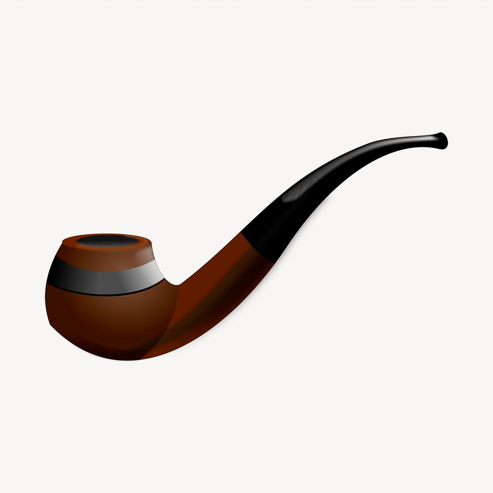 Smoking pipe illustration. Free public domain CC0 image.