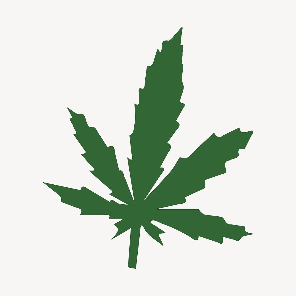 Cannabis leaf illustration. Free public domain CC0 image.