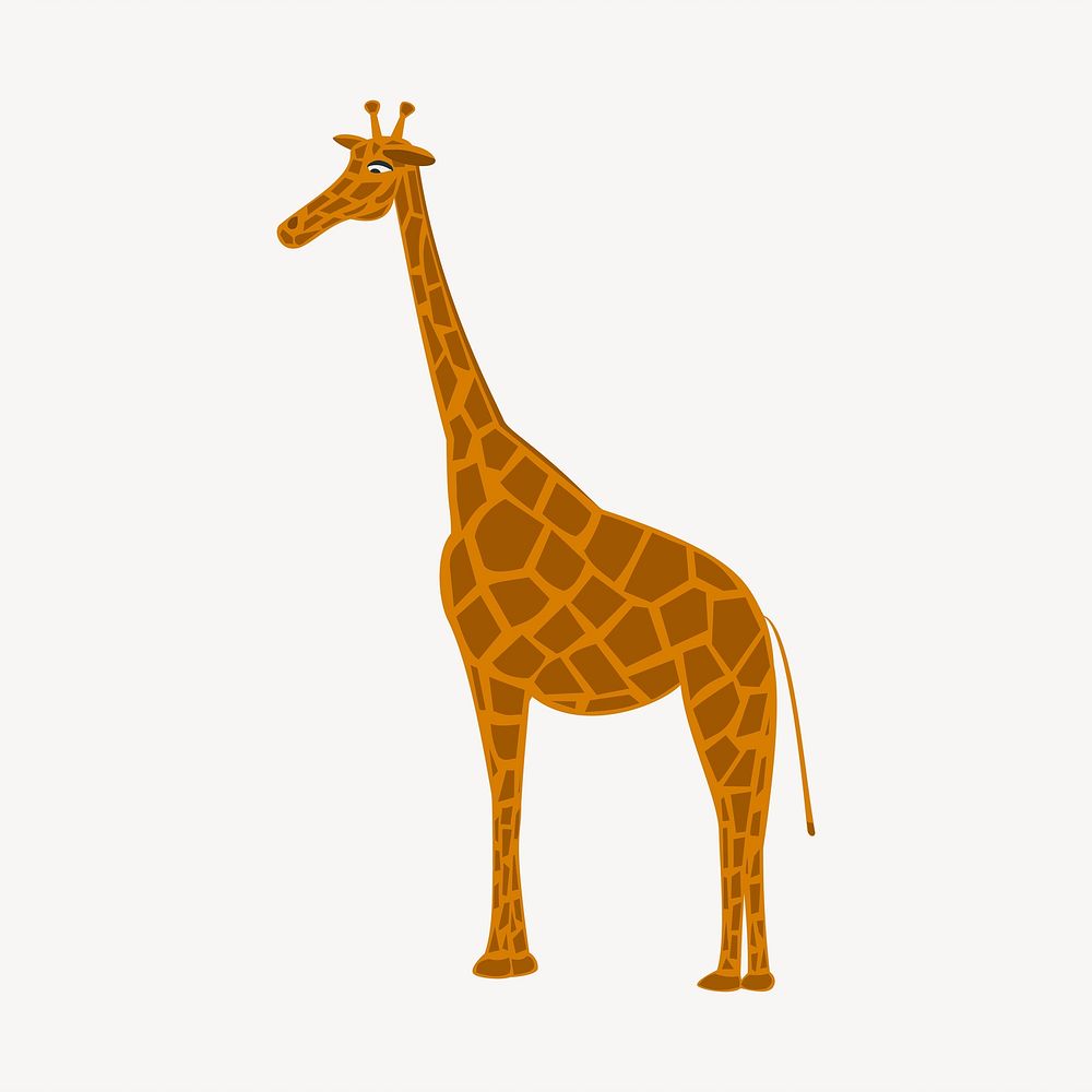Giraffe cartoon illustration. Free public domain CC0 image.