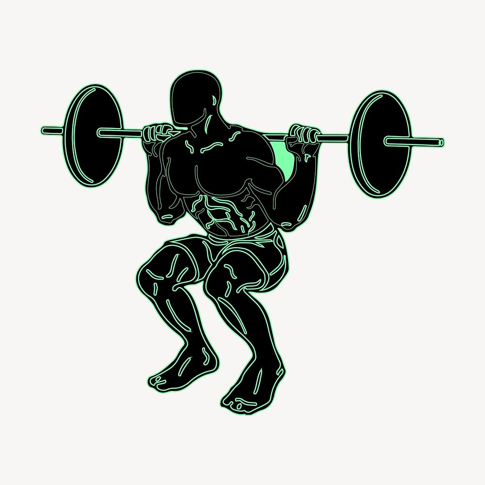 Weight lifting clipart illustration psd. Free public domain CC0 image.