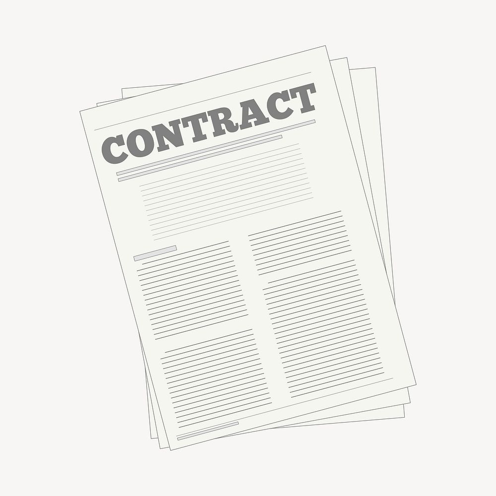 Contract document clipart illustration psd. Free public domain CC0 image.