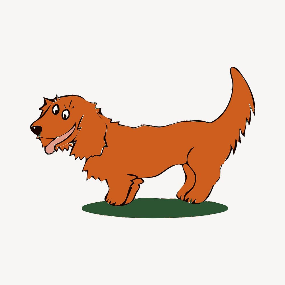 Brown dog drawing illustration. Free public domain CC0 image.