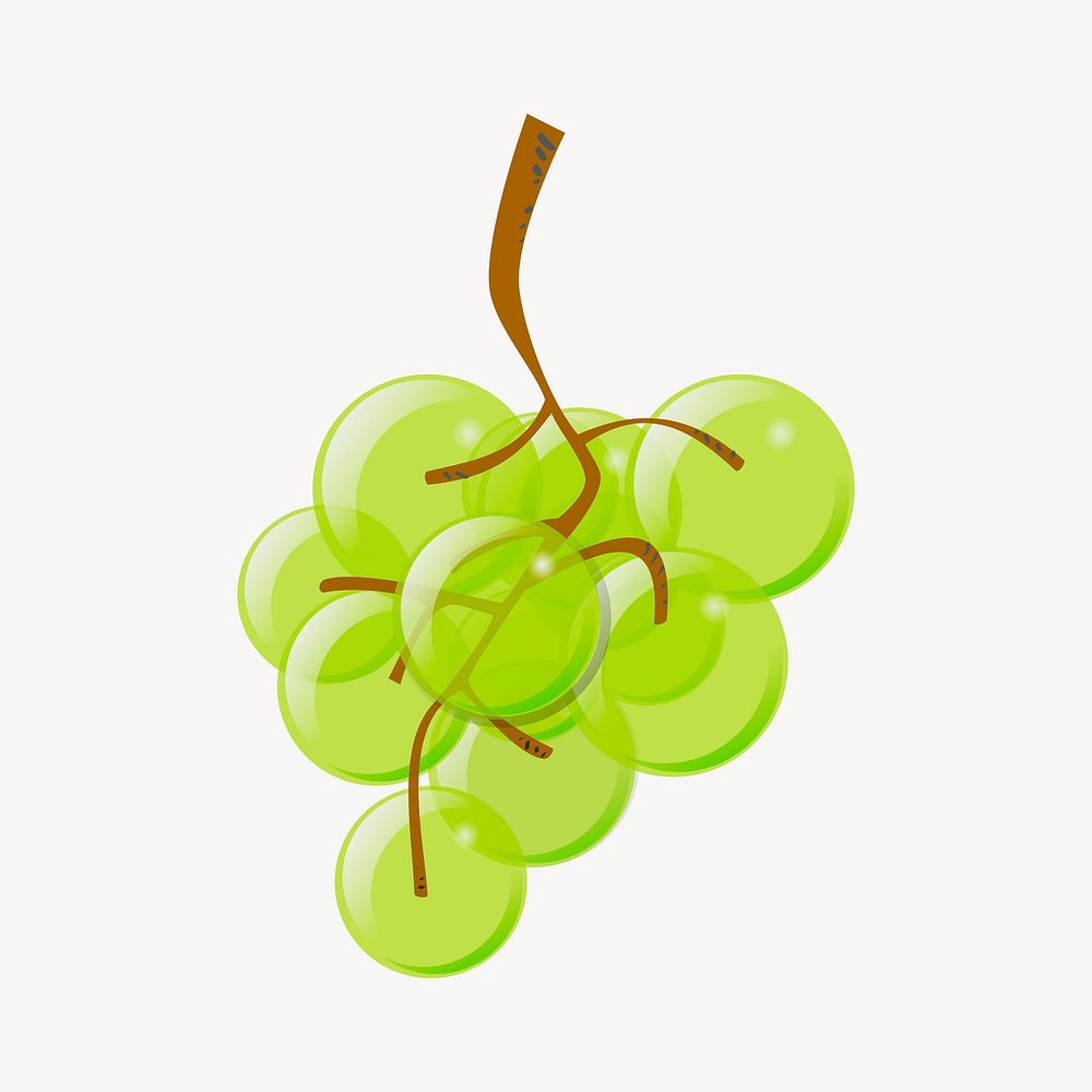 Green grape collage element vector. Free public domain CC0 image.