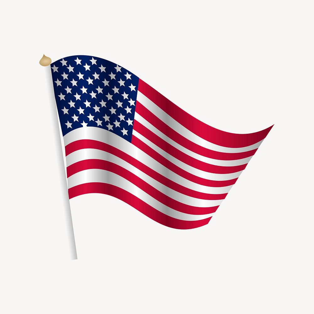 U.S. flag illustration. Free public domain CC0 image.