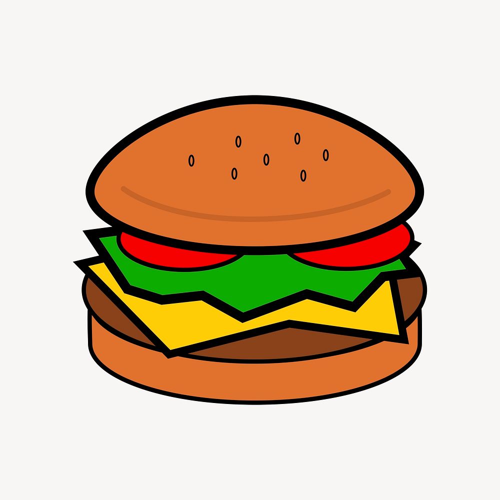 Hamburger collage element psd. Free public domain CC0 image.