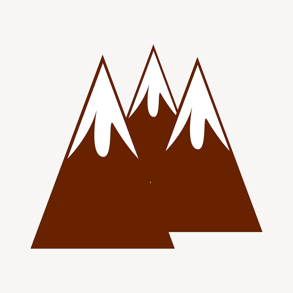 Three mountain peaks illustration. Free public domain CC0 image.