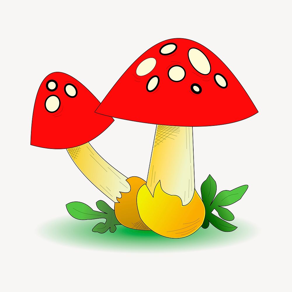 Red mushroom clipart, illustration vector. Free public domain CC0 image.