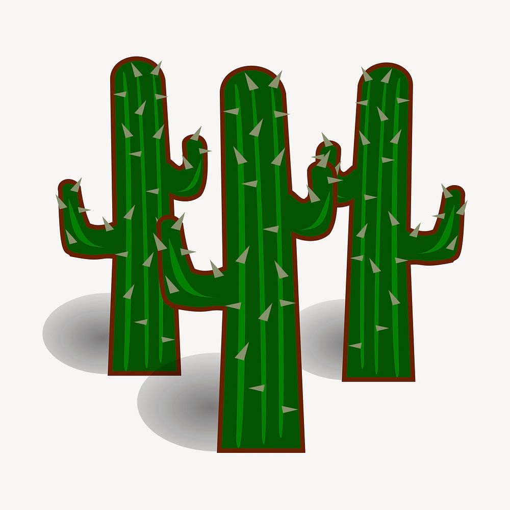 Cactus collage element vector. Free public domain CC0 image.