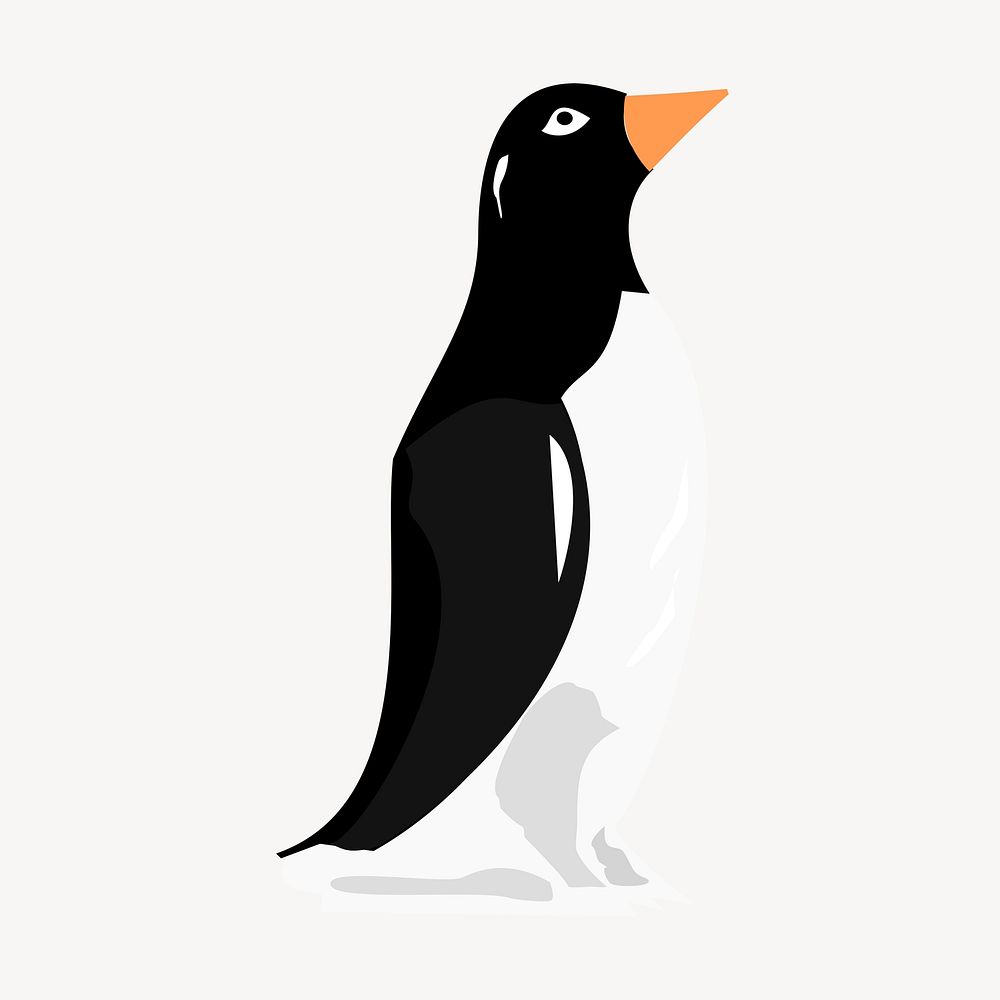 Penguin collage element psd. Free public domain CC0 image.