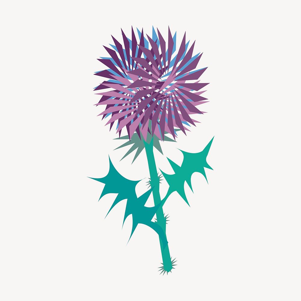Purple flower illustration. Free public domain CC0 image.