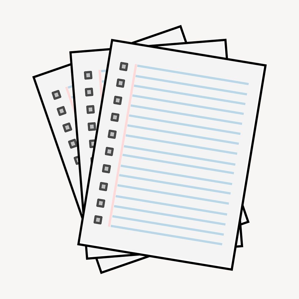 Ruled paper clipart, illustration vector. Free public domain CC0 image.