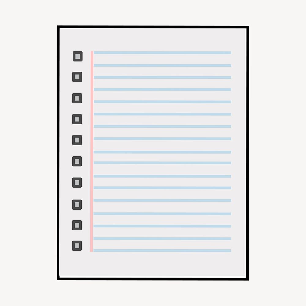Ruled paper clipart, illustration vector. Free public domain CC0 image.
