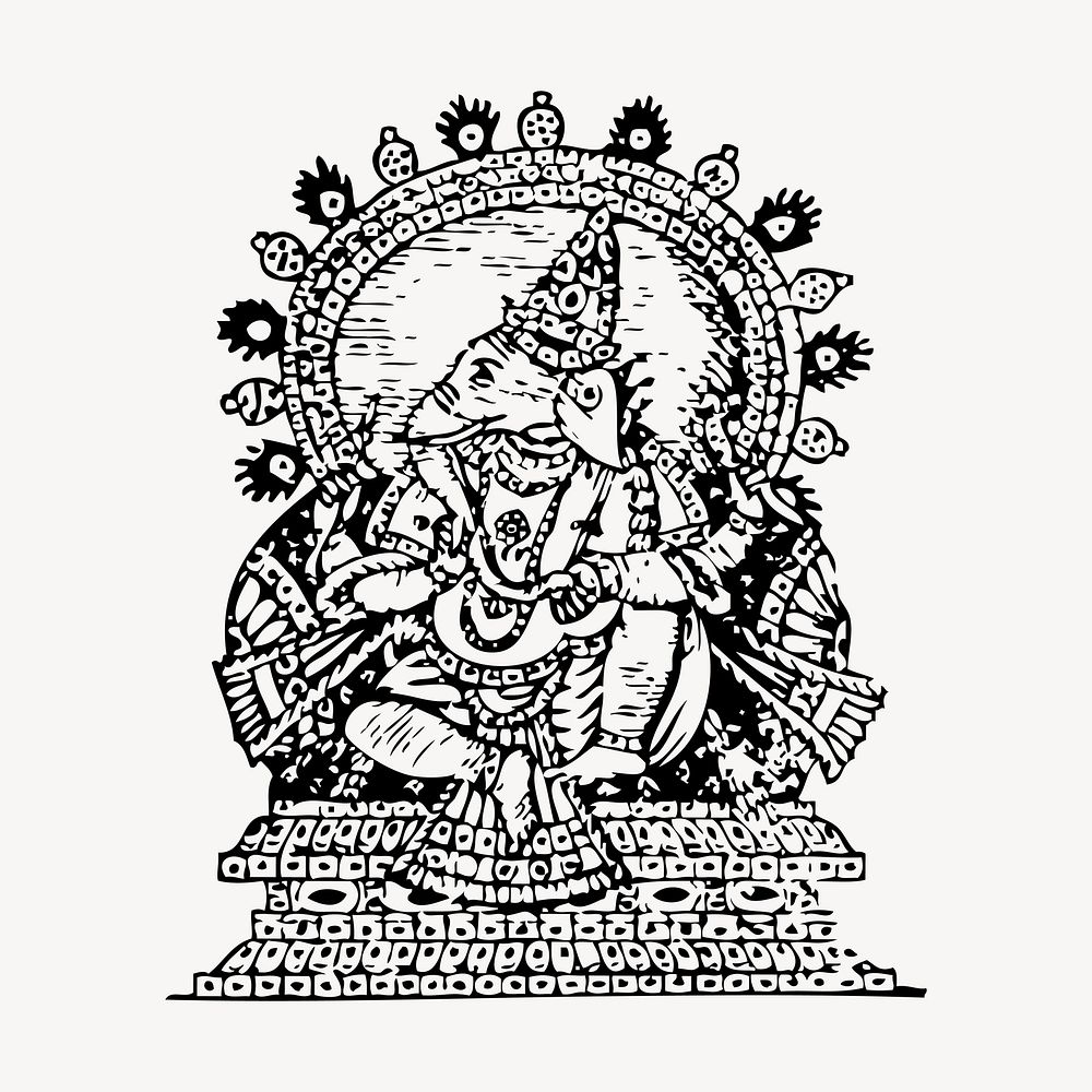 Ganesh god clipart, illustration vector. Free public domain CC0 image.