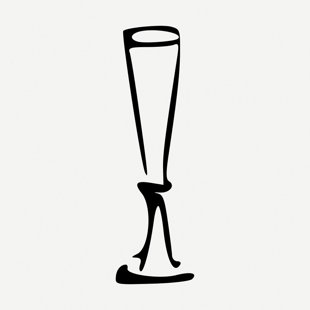 Wine glass clipart, illustration psd. Free public domain CC0 image.