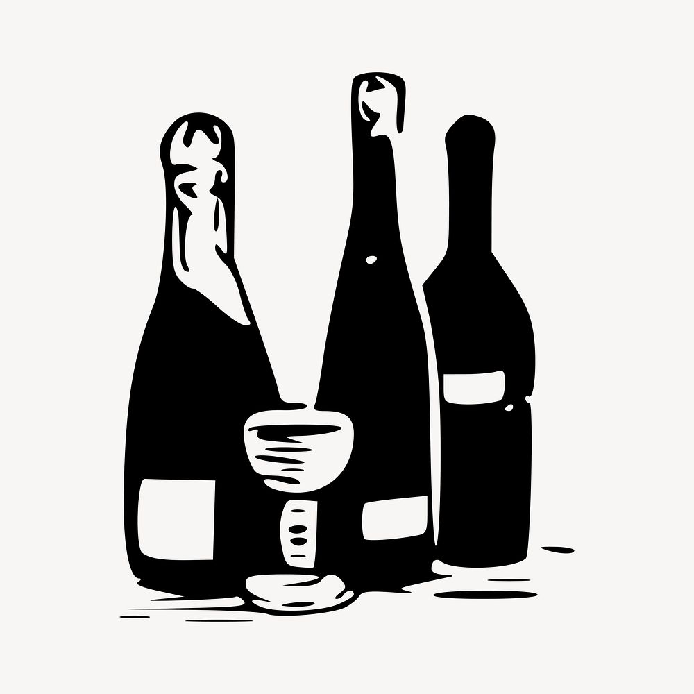 Alcoholic beverages clipart, illustration vector. Free public domain CC0 image.