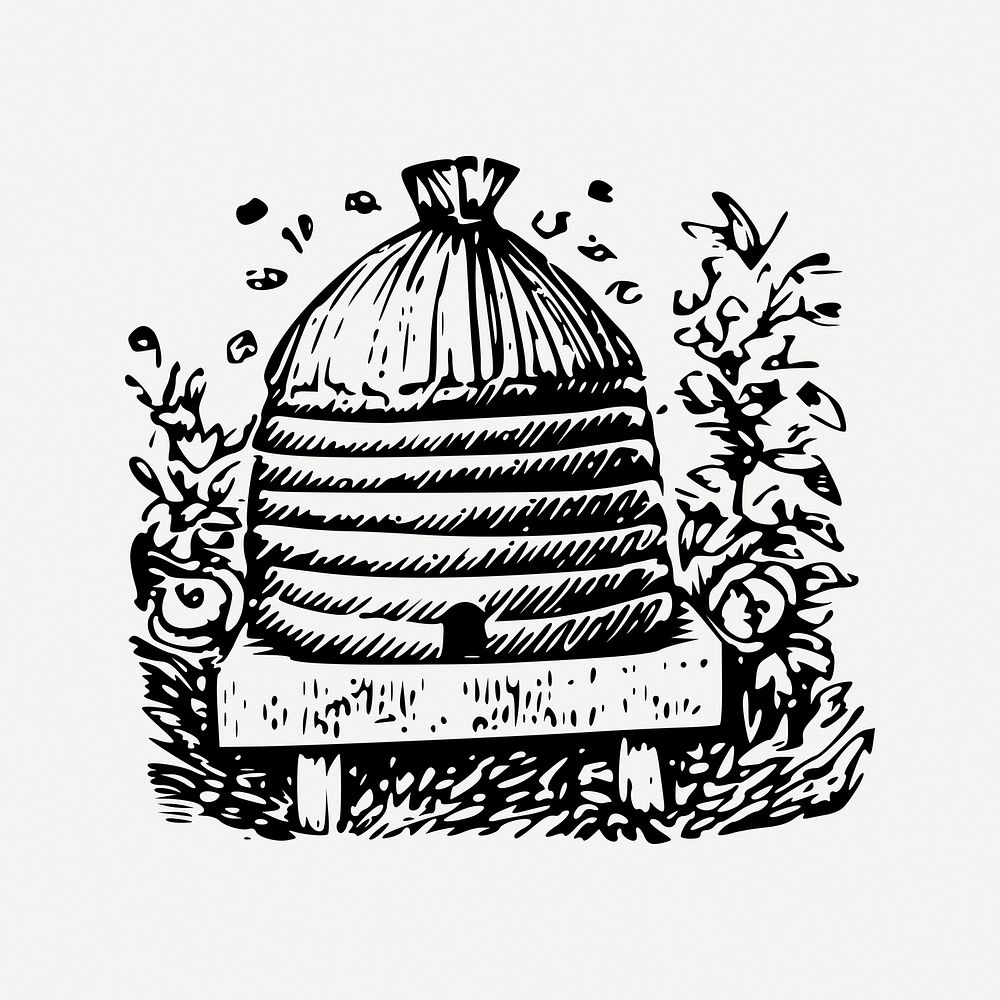 Beekeeping clipart, illustration psd. Free public domain CC0 image.