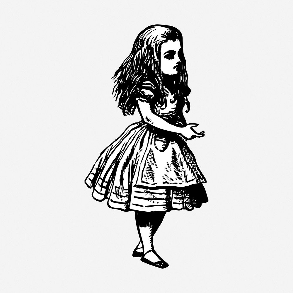 Alice in wonderland illustration. Free public domain CC0 image.