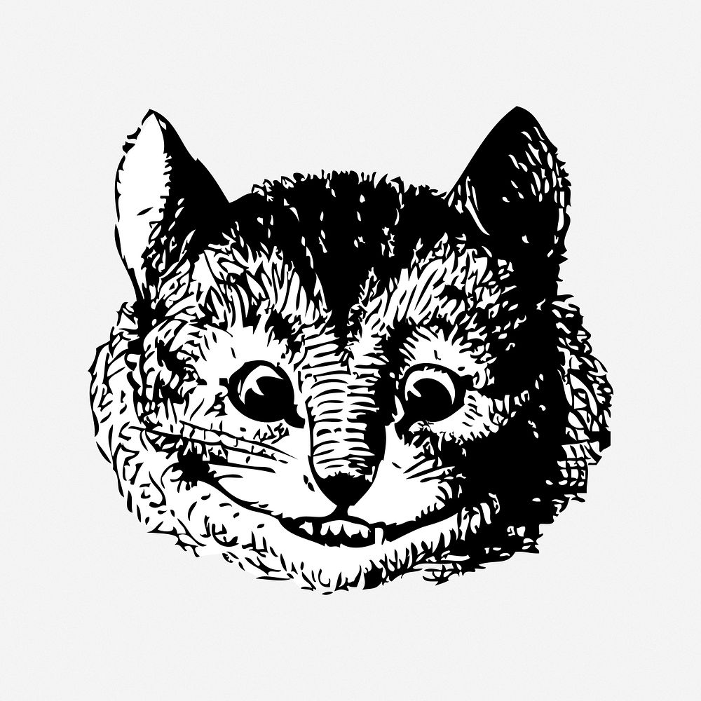 Cheshire Cat in Alice in wonderland illustration. Free public domain CC0 image.