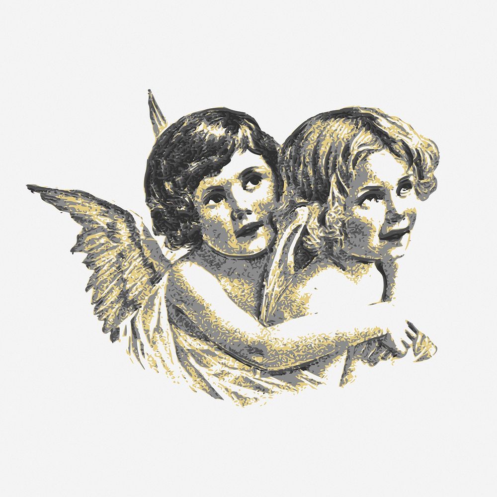 Angels clipart, illustration. Free public domain CC0 image.