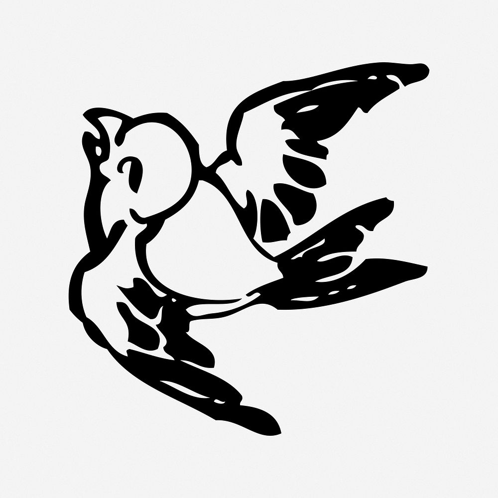 Sparrow illustration. Free public domain CC0 image.