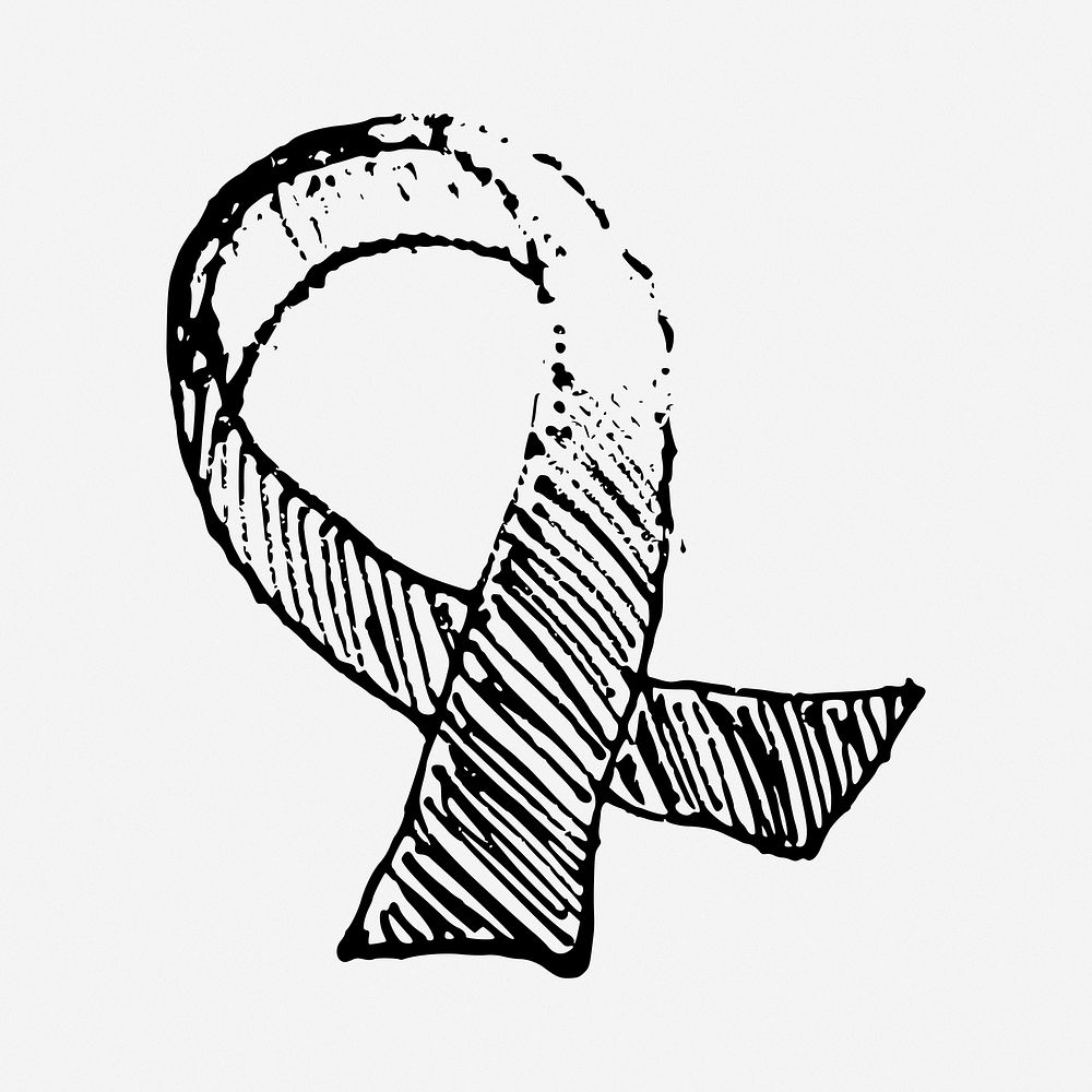 Awareness ribbon clipart, illustration. Free public domain CC0 image.
