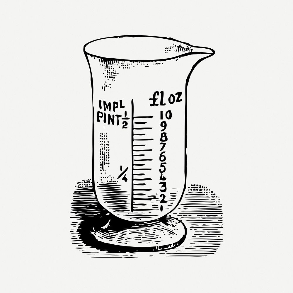 Measuring cup clipart, illustration psd. Free public domain CC0 image.