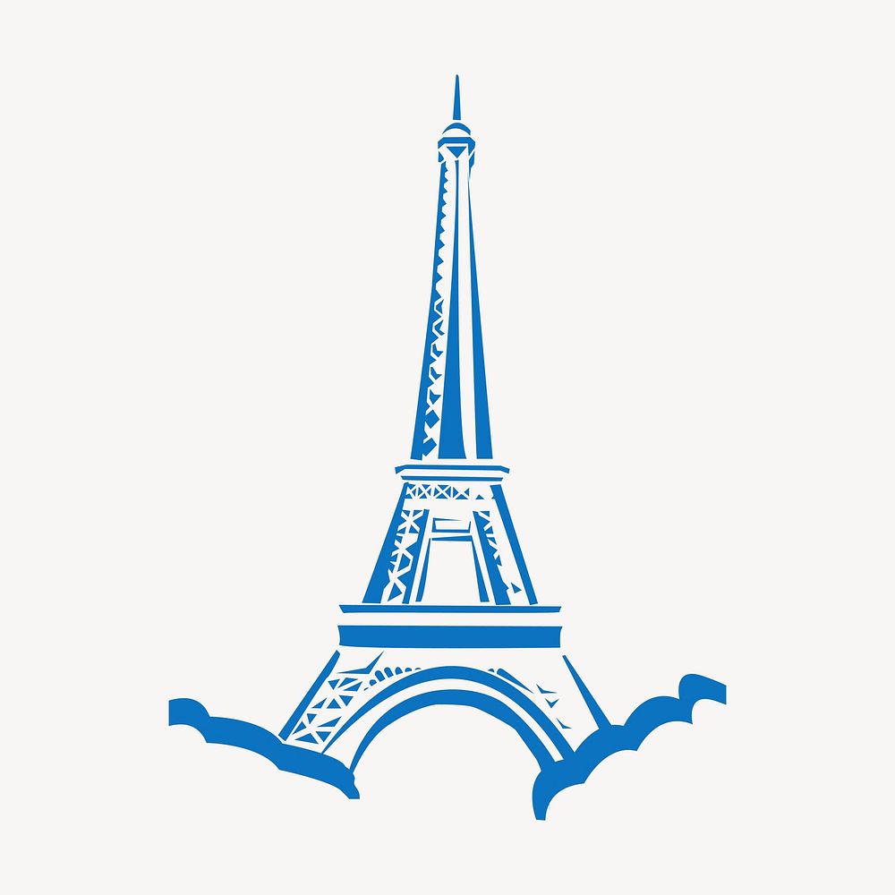 Eiffel tower clipart, illustration vector. Free public domain CC0 image.