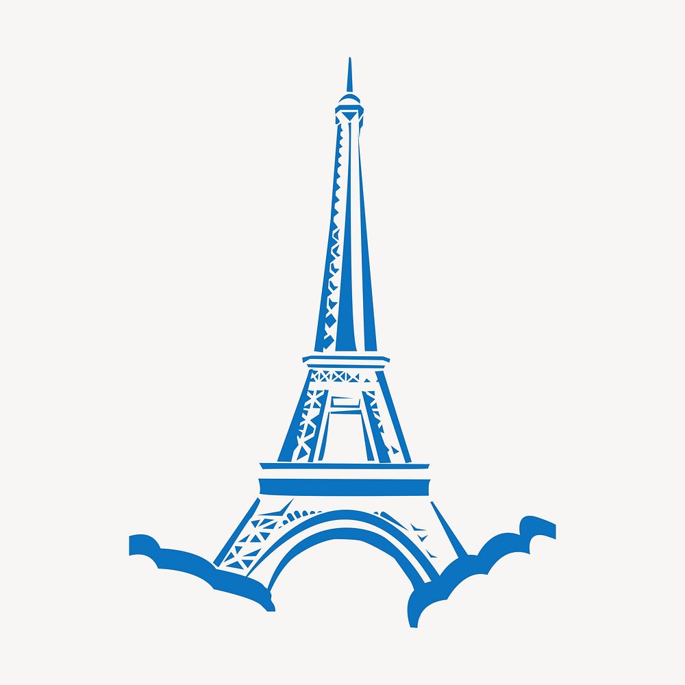 Eiffel tower clipart, illustration psd. Free public domain CC0 image.