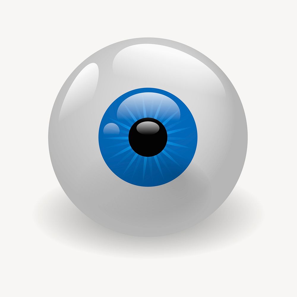 Blue eyeball clipart, illustration psd. Free public domain CC0 image.