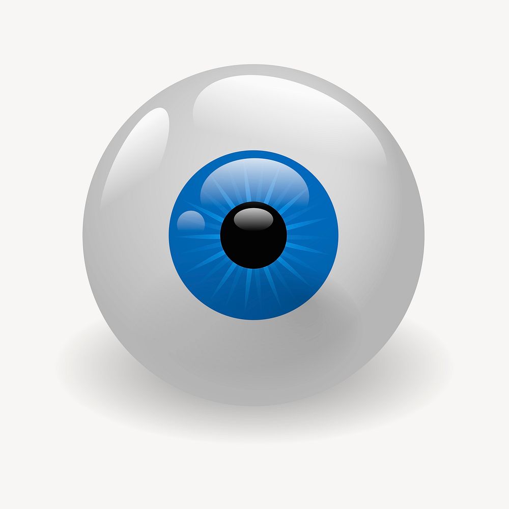 Blue eyeball clipart, illustration. Free public domain CC0 image.