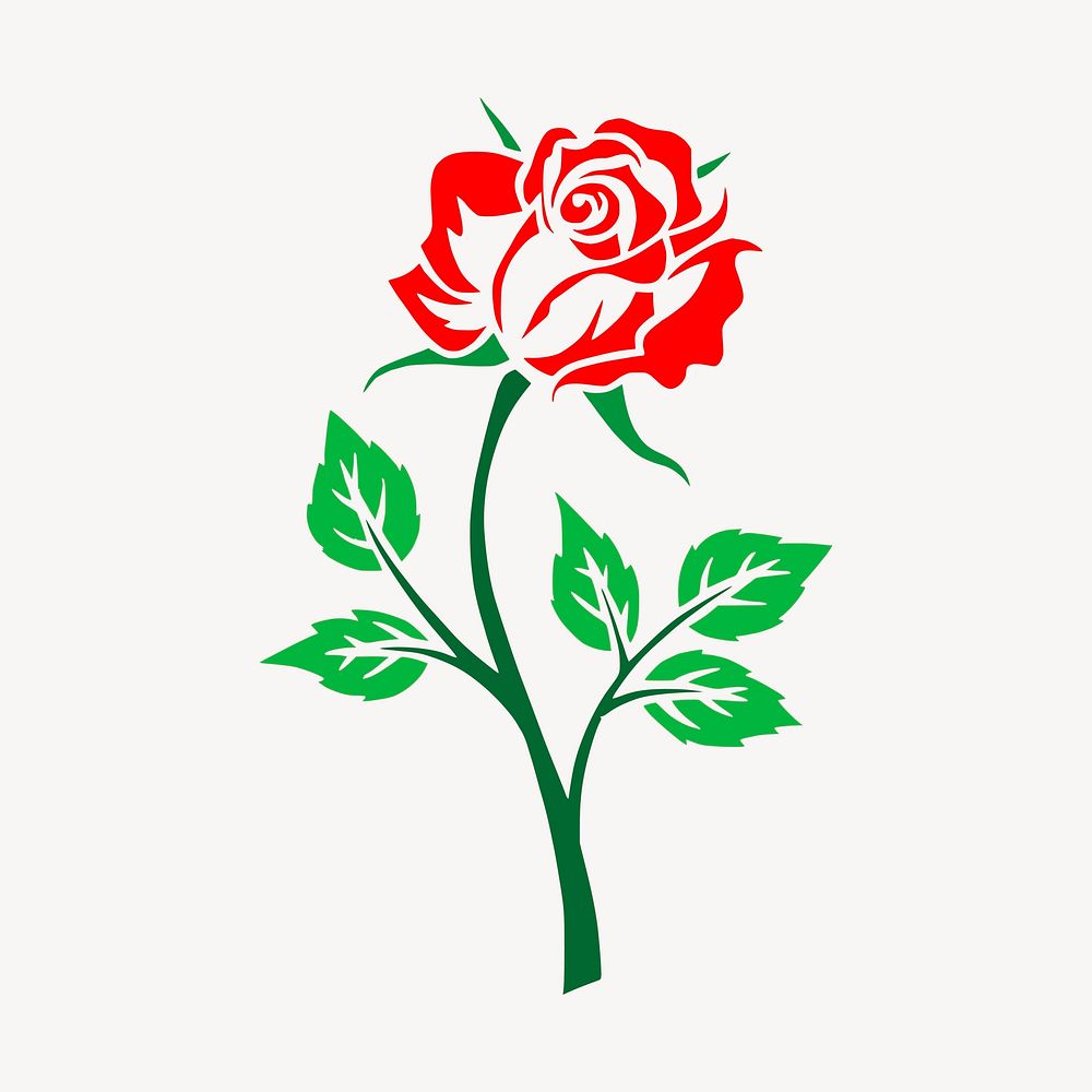 Rose flower collage element vector. Free public domain CC0 image.
