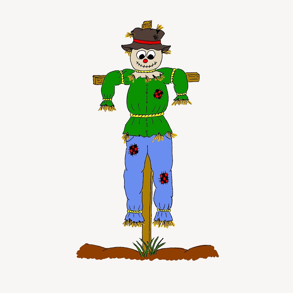 Scarecrow clipart, illustration psd. Free public domain CC0 image.