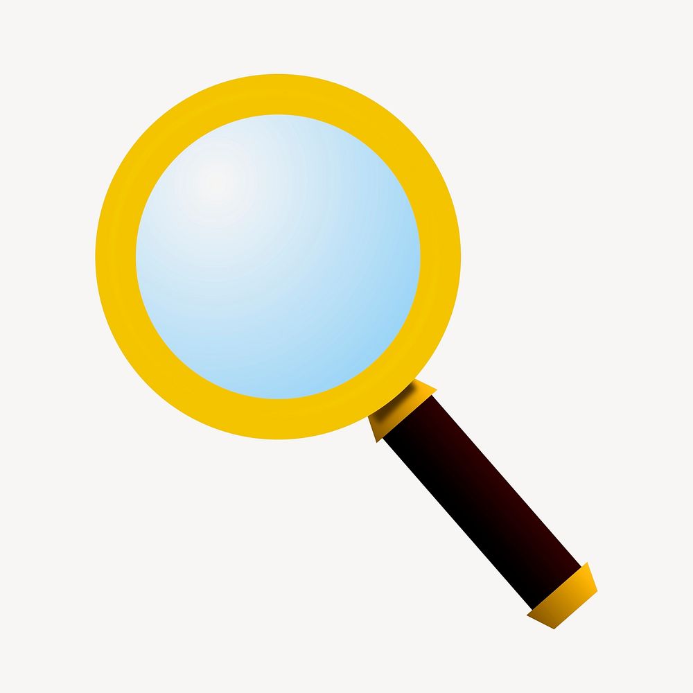 Magnifying glass clipart, illustration psd. Free public domain CC0 image.