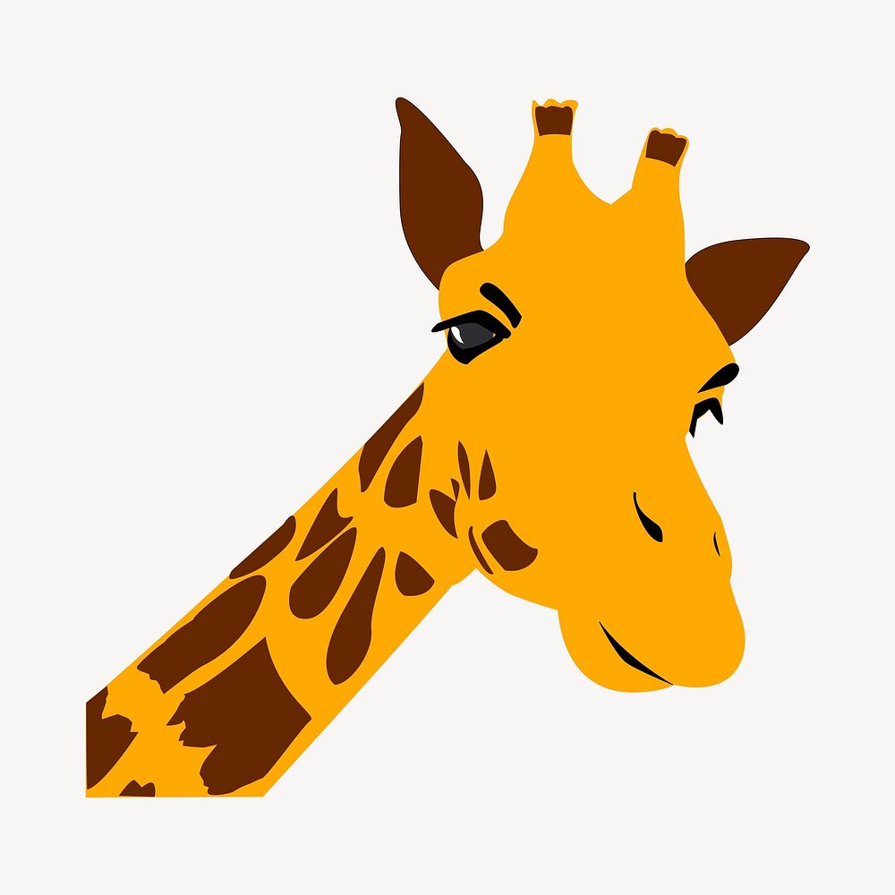 Giraffe collage element psd. Free public domain CC0 image.