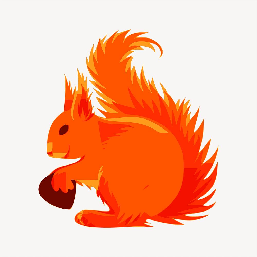 Squirrel illustration. Free public domain CC0 image.