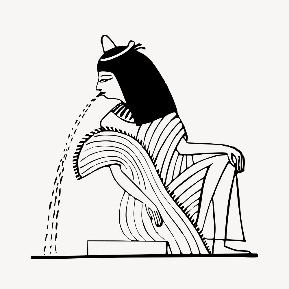 Egyptian woman clipart, illustration vector. Free public domain CC0 image.