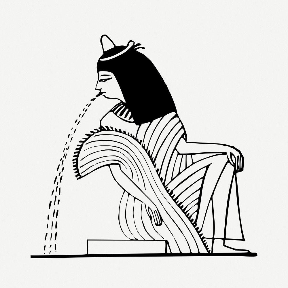 Egyptian woman clipart, illustration psd. Free public domain CC0 image.