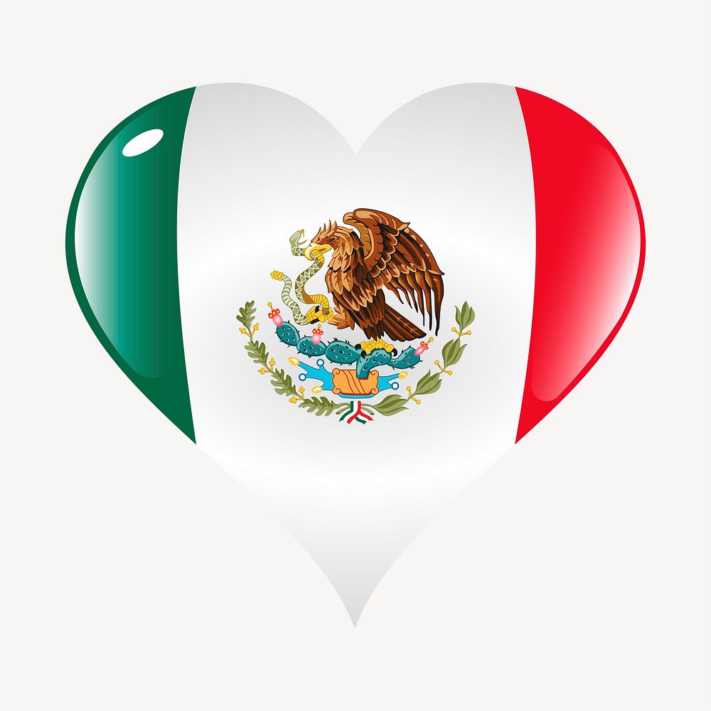 Mexican heart clipart, illustration psd. Free public domain CC0 image.