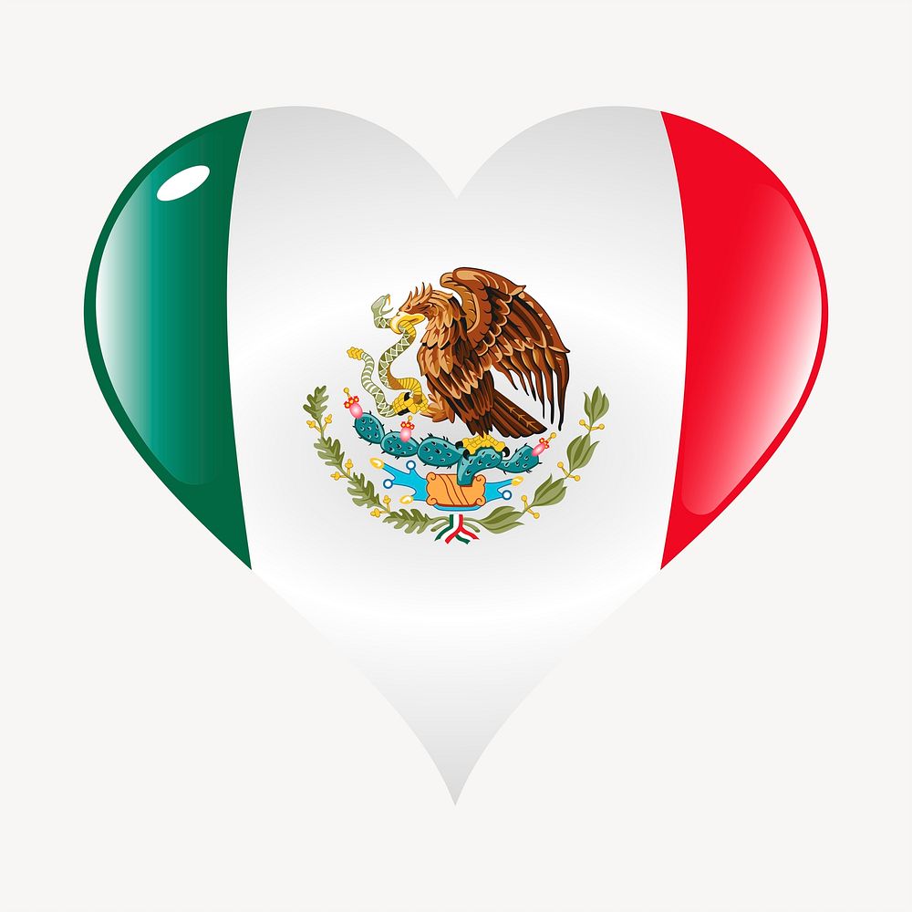Mexican heart clipart, illustration. Free public domain CC0 image.