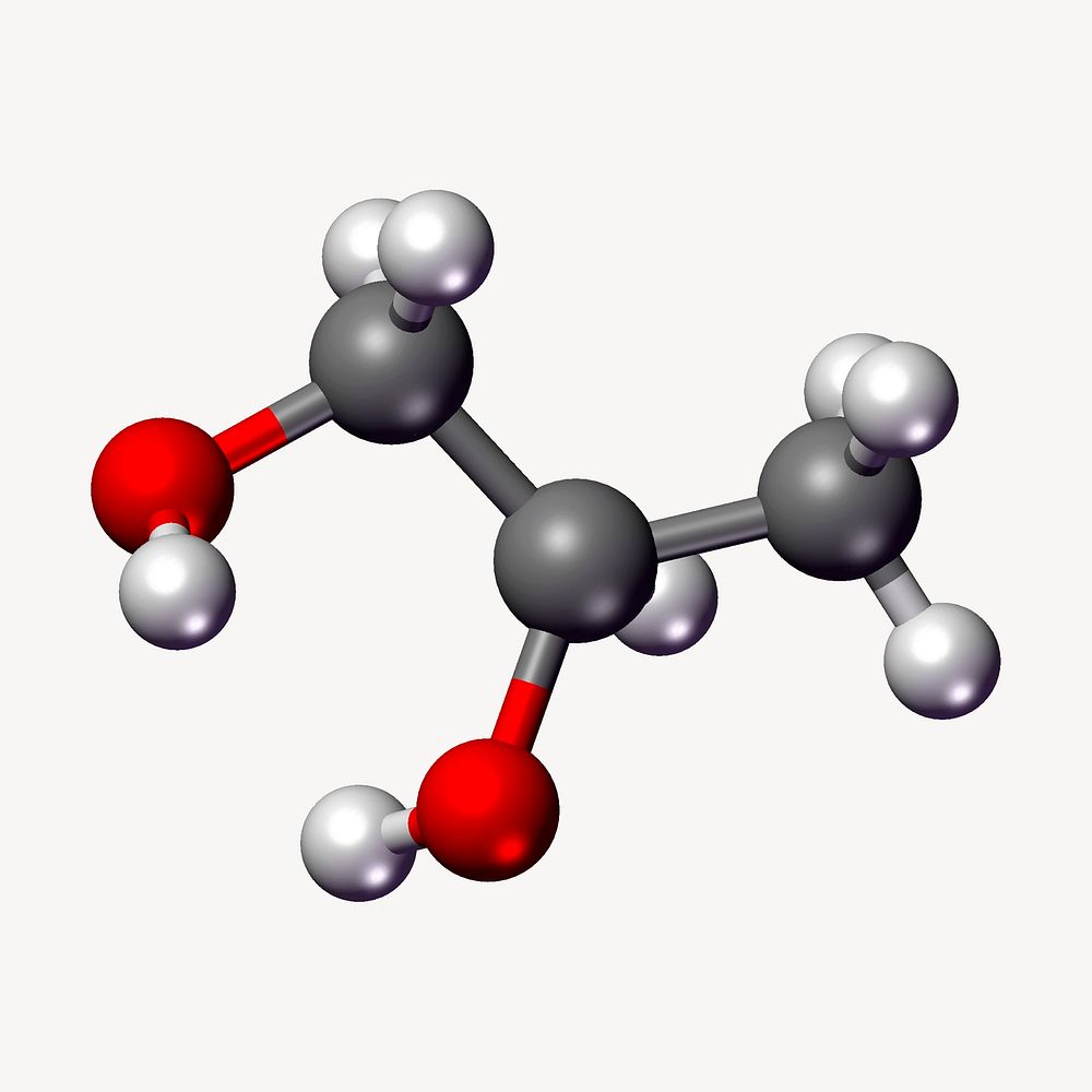 Molecules model clipart, illustration. Free public domain CC0 image.