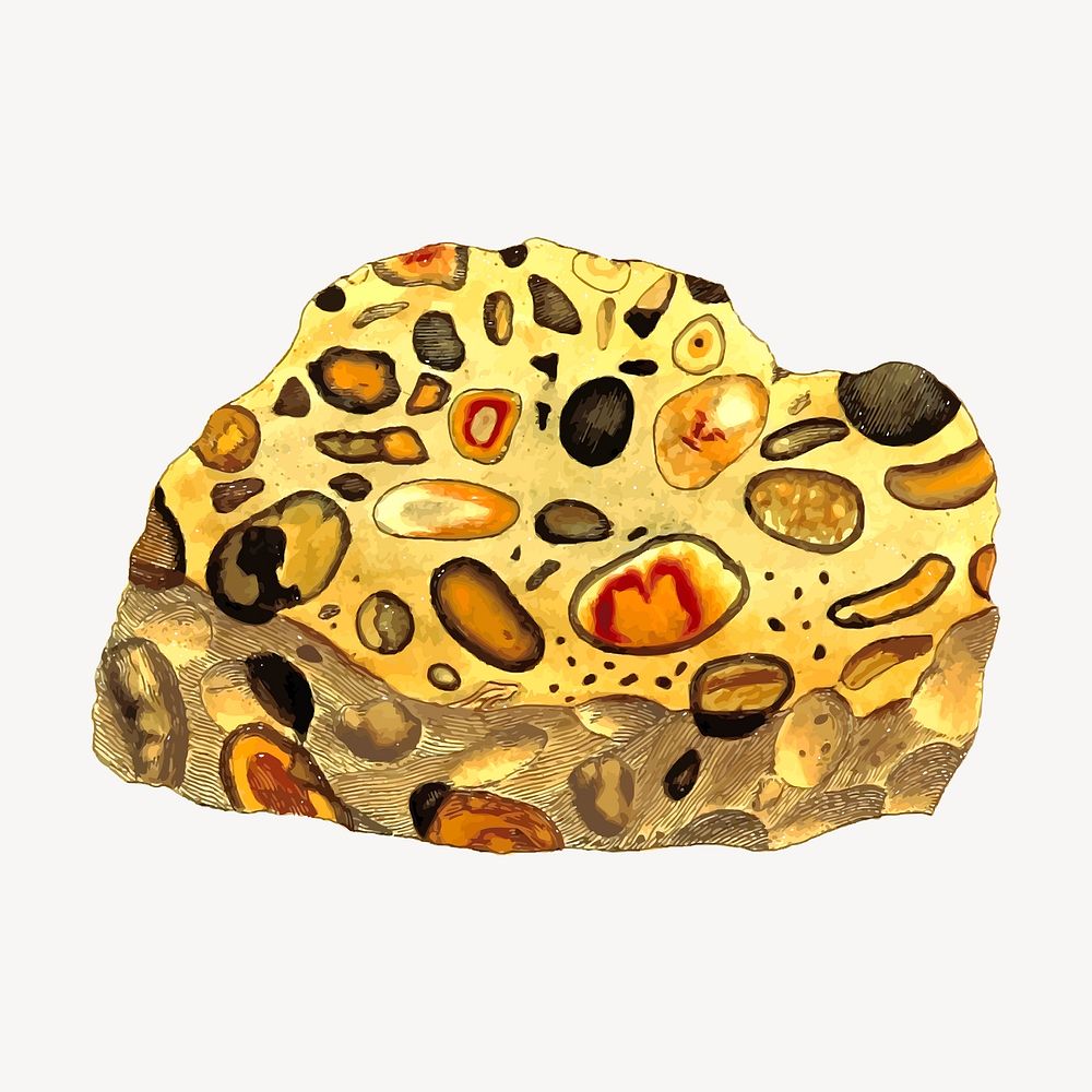 Mineral stone clipart, illustration. Free public domain CC0 image.