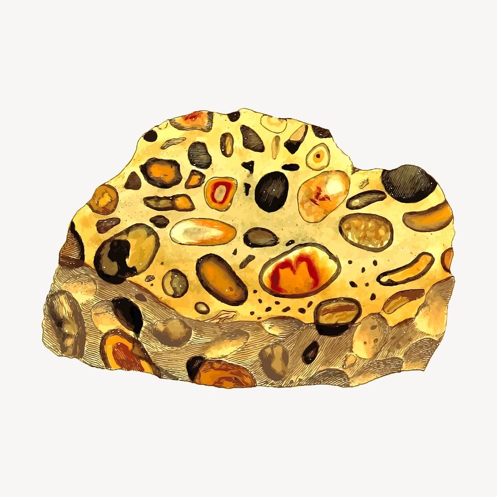 Mineral stone clipart, illustration vector. Free public domain CC0 image.