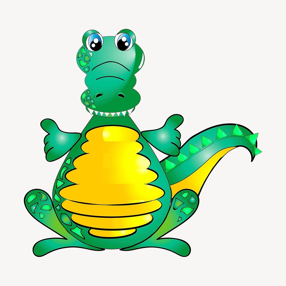 Alligator collage element vector. Free public domain CC0 image.