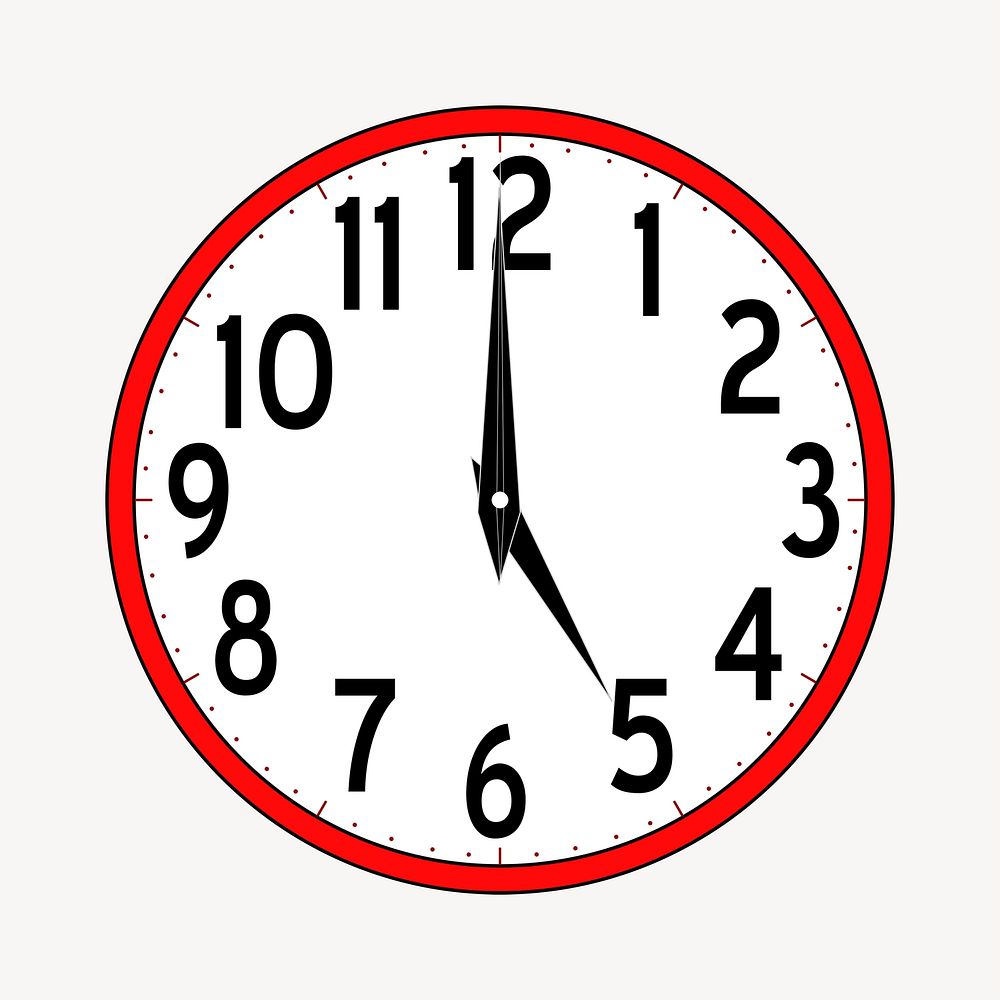 Clock illustration. Free public domain CC0 image.